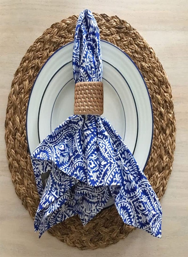QIAOIDEA Woven Rattan Napkin Rings Set of 4, Handmade Natural Wicker Napkin Rings, Farmhouse Chic Mother's Day Napkins Holder for Party Banquet Dinner Spring Dining Table Decoration Kitchen Assesssories - Image 3